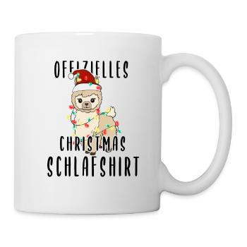Lama Christmas Schlafshirt - Tasse - Weiß - Rechts