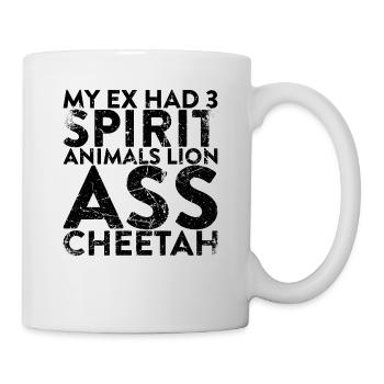 Mon ex avait 3 animaux fantômes Lion Ass Cheetah Pour - Mug blanc - blanc - Droite