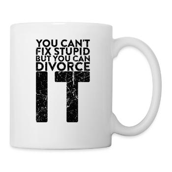 Vous ne pouvez pas réparer la stupidité, mais vous pouvez - Mug blanc - blanc - Droite