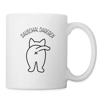 Pauschal Dagegen Katze Maine Coon Geschenk - Tasse - Weiß - Rechts