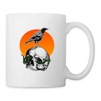 Squelette de crâne Corneille - Mug blanc - blanc - Droite