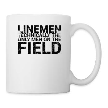 Les monteurs de lignes sont techniquement les seuls hommes sur le terrain - Mug blanc - blanc - Droite