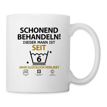 6 Sechs jahre jährige Beziehung Mann Freund - Tasse - Weiß - Rechts