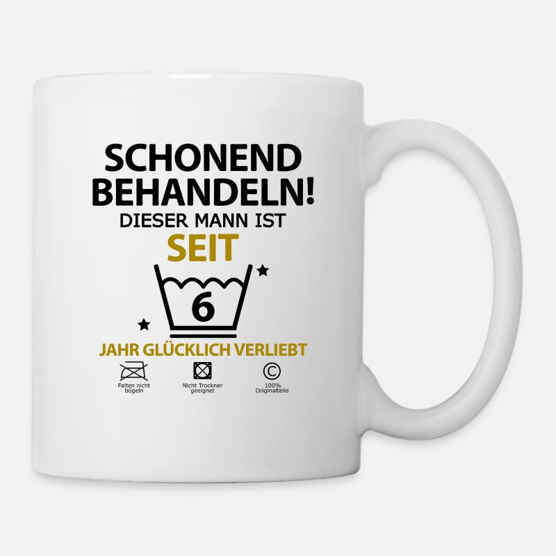 6 Sechs jahre jährige Beziehung Mann Freund - Tasse - Weiß
