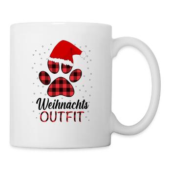Hund mit Weihnachtsmütze Hundebesitzer Weihnachten - Tasse - Weiß - Rechts