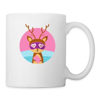 Deer and pajama party - Mug - white - Right