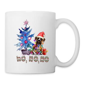 Weihnachtshund Boxer - Tasse - Weiß - Rechts