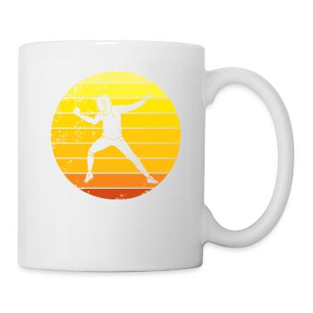 Fencing épée fencing retro sunset fencer - Mug - white - Right