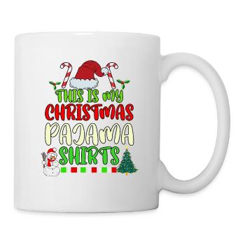 Ma chemise de pyjama de Noël Guirlande de lumières - Mug blanc - blanc - Droite