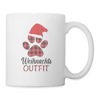 Merry Christmas Weihnachts Outfit mit Hund - Tasse - Weiß - Rechts