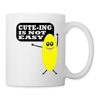 Cute-ing (cute as verb) Is Not Easy (Corn) - Mug - white - Right