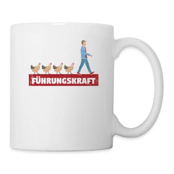 Führungskraft. Hühner - Tasse - Weiß - Rechts