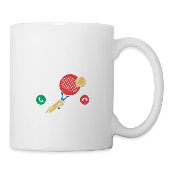 Gib Mir Eine Racchetta Und Erkenne Die Welt, - Tasse - Weiß - Rechts