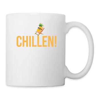 Lass ma Chillen, Ananas - Tasse - Weiß - Rechts