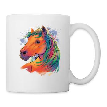 Wasserfarben Pferd design für Reiterinnen, - Tasse - Weiß - Rechts