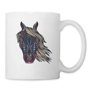 Tribal Pferd design für Reiterinnen, - Tasse - Weiß - Rechts