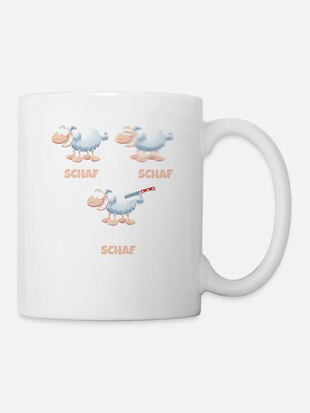 Schaf, Unschaf, Gestochen Schaf, Wortspiel - Tasse - Weiß