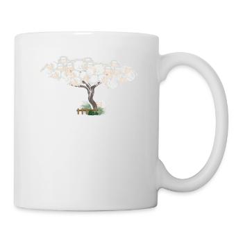 Baumwolle Wortspiel Schaf auf Baum, Schaf - Tasse - Weiß - Rechts