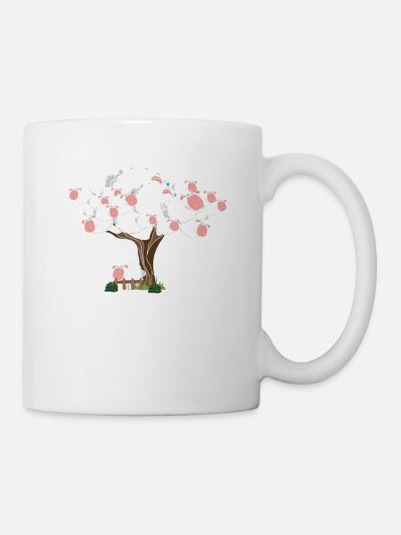 Baumwolle Wortspiel Schaf auf Baum, Schaf - Tasse - Weiß