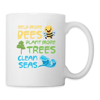 Aidez plus d’abeilles, plantez plus d’arbres, - Mug blanc - blanc - Droite