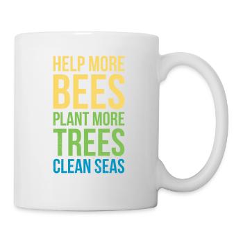 Aidez plus d’abeilles, plantez plus d’arbres, - Mug blanc - blanc - Droite