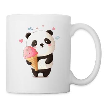 Niedlicher Panda Bär mit rosa Eiscrem - Tasse - Weiß - Rechts