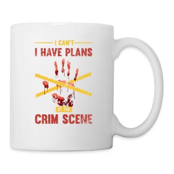 Je ne peux pas, j’ai des casseroles sur la scène du crime, - Mug blanc - blanc - Droite