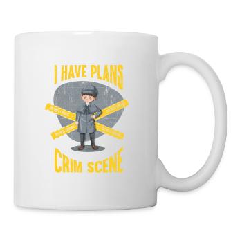 Je ne peux pas, j’ai des casseroles sur la scène du crime, - Mug blanc - blanc - Droite