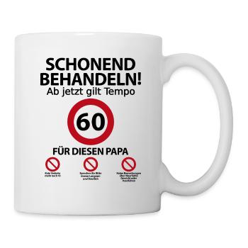 60 Geburtstag Papa Vater Geburtstagsgeschenk - Tasse - Weiß - Rechts