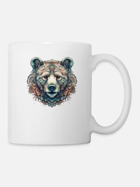Ours mandala aquarelle - Mug blanc - blanc