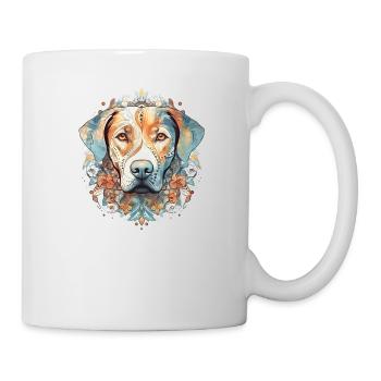 Chien mandala aquarelle - Mug blanc - blanc - Droite