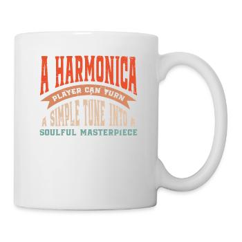 Soulful Masterpiece, vintage harmonica player - Mug - white - Right