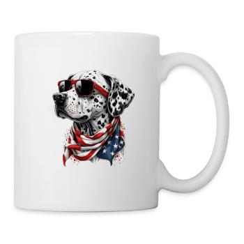 Drapeau patriotique dalmate américain - Mug blanc - blanc - Droite