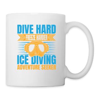 Dive Hard Freezy Harder, Eistaucher - Tasse - Weiß - Rechts