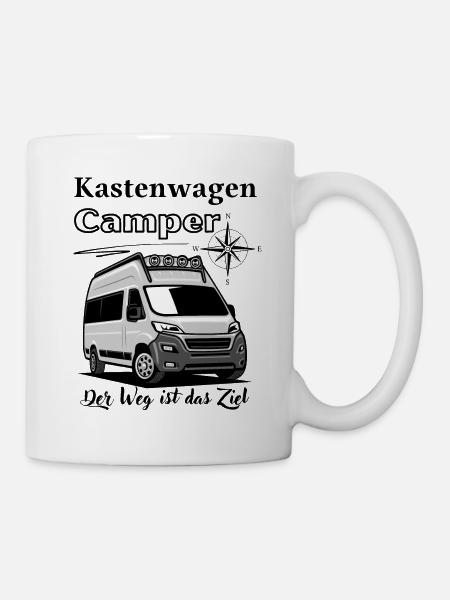 Camper-Kastenwagen Wohnmobil Spruch + Motiv - Tasse - Weiß