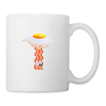 Lustiges Design Spiegelei Ufo beamt Salz Pfeffer - Tasse - Weiß - Rechts