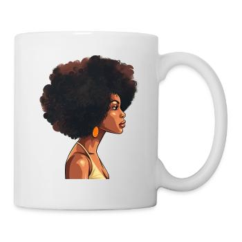 Black Afro Woman Melanin - Mug - white - Right