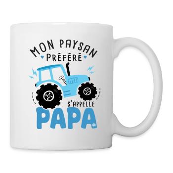 papa paysan papa père et fils agriculteur - Mug blanc - blanc - Droite