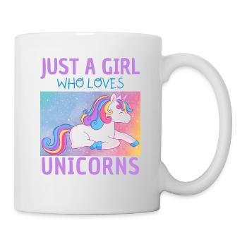 Nur Ein Mädchen, Das Einhörner Liebt. - Tasse - Weiß - Rechts
