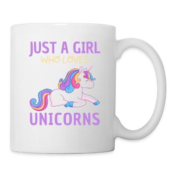 Nur Ein Mädchen, Das Einhörner Liebt. - Tasse - Weiß - Rechts