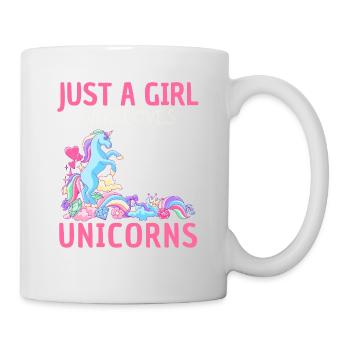 Nur Ein Mädchen, Das Einhörner Liebt. - Tasse - Weiß - Rechts
