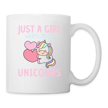 Nur Ein Mädchen, Das Einhörner Liebt. - Tasse - Weiß - Rechts
