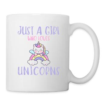 Nur Ein Mädchen, Das Einhörner Liebt. - Tasse - Weiß - Rechts