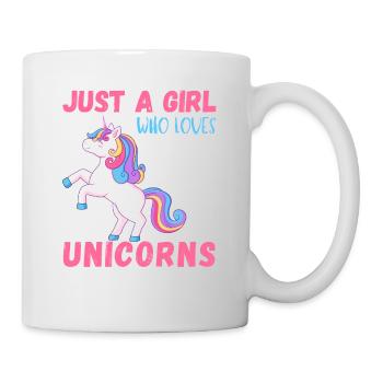 Nur Ein Mädchen, Das Einhörner Liebt - Tasse - Weiß - Rechts