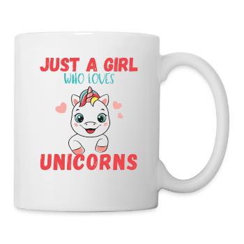 Nur Ein Mädchen, Das Einhörner Liebt - Tasse - Weiß - Rechts