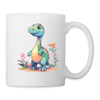 Cute Dino Cartoon Prehistoric Fantasy - Mug - white - Right