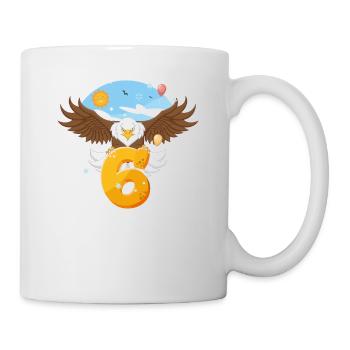 Bald eagle design for sixth birthday - Mug - white - Right