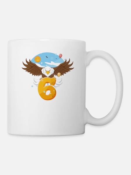 Weißkopfseeadler-design Zum Sechsten Geburtstag - Tasse - Weiß