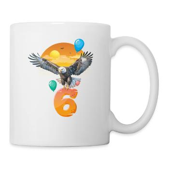 Bald eagle design for sixth birthday - Mug - white - Right