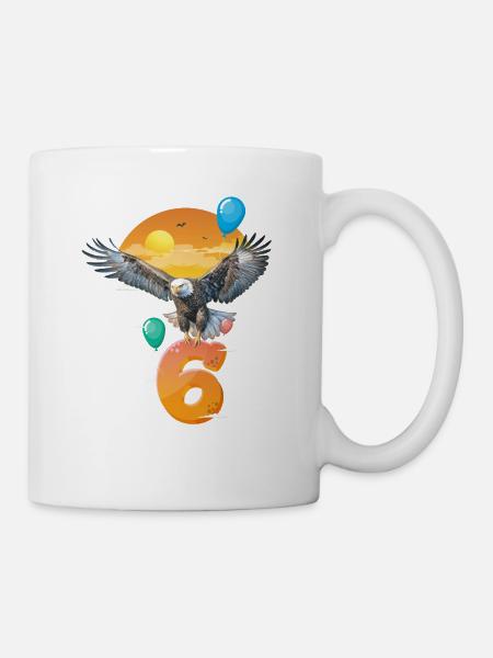 Weißkopfseeadler-design Zum Sechsten Geburtstag - Tasse - Weiß